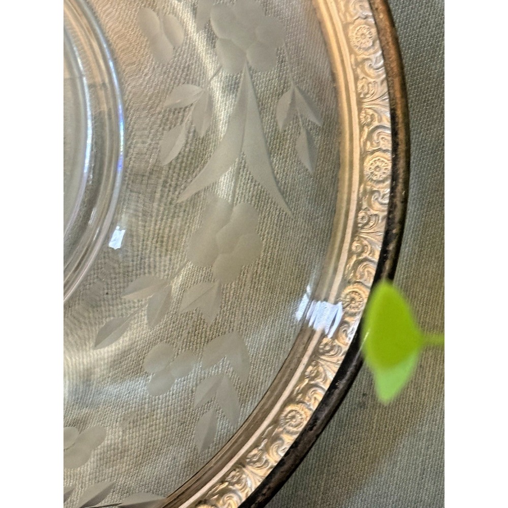 International Silver Prelude Sterling on Cut Glass Candy Dish 6" Bowl - Picture 10 of 11